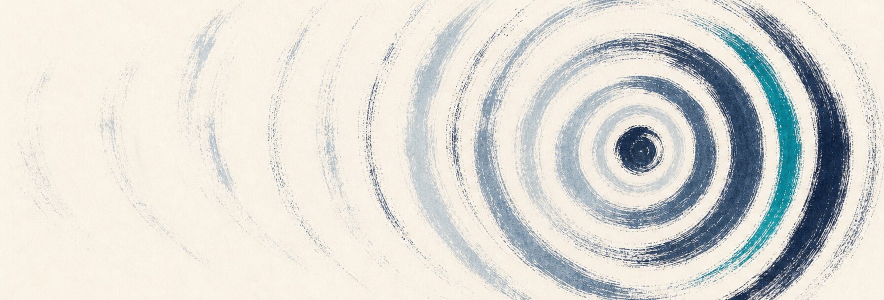 Concentric dry-brush contour rings radiating from a single point, in the manner of a smellmap.